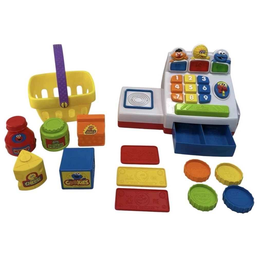 Vintage '98 TYCO Sesame Street Count N Play Elmo Cash Register Complete Set RARE